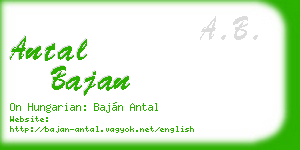 antal bajan business card